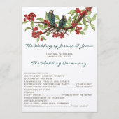5 x 7  Tortelduifjes Tea Stain Wedding Programme Programmakaart (Voorkant)