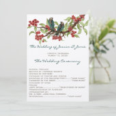 5 x 7  Tortelduifjes Tea Stain Wedding Programme Programmakaart (Staand voorkant)