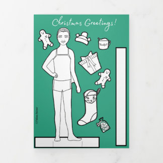 5 "x 7" Trifold Christmas Paper Doll Kaart #1
