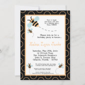 5 x 7 TRIPLET Bumbl Honey Bee Birthday Invitation Kaart (Voorkant)