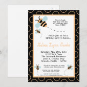5 x 7 TRIPLET Bumbl Honey Bee Birthday Invitation Kaart (Voorkant / Achterkant)