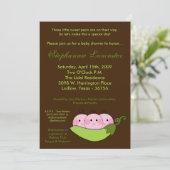 5 x 7 TRIPLETS-Baby shower met zoete peul Kaart (Staand voorkant)