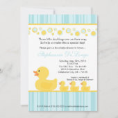 5 x 7 TRIPLETS Rubber Duck Baby shower Invitation Kaart (Voorkant)
