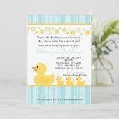5 x 7 TRIPLETS Rubber Duck Baby shower Invitation Kaart (Staand voorkant)