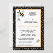 5 x 7 TWINS Bumble Honey Bee Birthday Invitation Kaart (Voorkant)