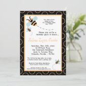 5 x 7 TWINS Bumble Honey Bee Birthday Invitation Kaart (Staand voorkant)