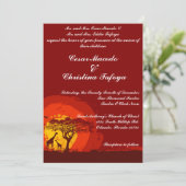 5 x 7 Uitnodiging Huwelijk Rode Zonsondergang in A (Staand voorkant)