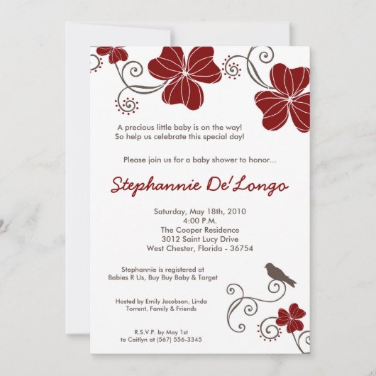 5 x 7 Uitnodiging tot Baby shower van Tropische Lu (Voorkant)