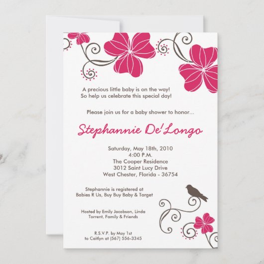 5 x 7 Uitnodiging tot Baby shower van Tropische Lu (Voorkant)