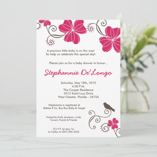 5 x 7 Uitnodiging tot Baby shower van Tropische Lu (Staand voorkant)