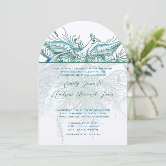 5 x 7  uitnodiging tot huwelijk (Staand voorkant)