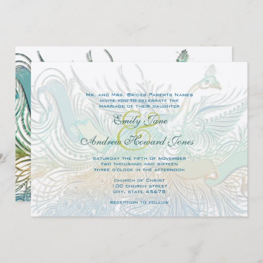 5 x 7  uitnodiging tot huwelijk (Voorkant / Achterkant)