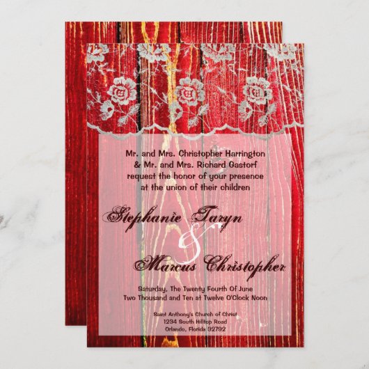 5 x 7 Uitnodiging tot uitzending van een bruiloft (Voorkant / Achterkant)