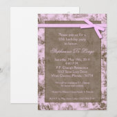 5 x 7 uitnodiging voor een wedstrijd met roze toil (Voorkant / Achterkant)