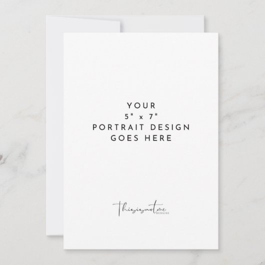 5 x 7" Verticale Portretkaart Afdruk Sjabloon Kaart (Voorkant)