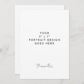 5 x 7" Verticale Portretkaart Afdruk Sjabloon Kaart (Voorkant / Achterkant)