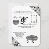 5 x 7 Weddenschap Boho Buffalo Tribal Patroon Kaart (Voorkant)