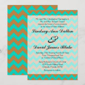 5 x 7 Weddenschap Chevron Brown & Seafoam Kaart (Voorkant / Achterkant)