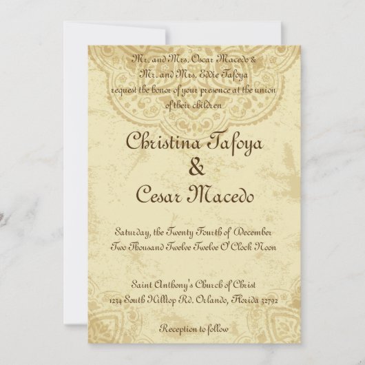 5 x 7 Weddenschap Marokkaans Indiaas India Doyle Kaart (Voorkant)