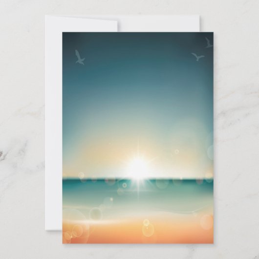 5 x 7 Weddenschap Sunset Beach Kaart (Achterkant)