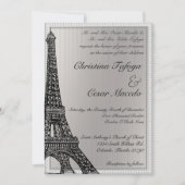 5 x 7 Weddenschap Zwarte Eiffeltoren Kaart (Voorkant)