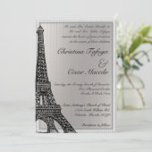 5 x 7 Weddenschap Zwarte Eiffeltoren Kaart (Staand voorkant)