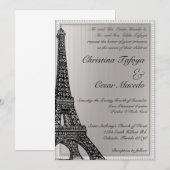 5 x 7 Weddenschap Zwarte Eiffeltoren Kaart (Voorkant / Achterkant)