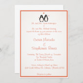 5 x 7 Weddenschappen Uitnodiging Pinguïn Love/Hear (Voorkant / Achterkant)