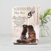 5 x 7 Weddenschappen Uitnodigingslaarzen Land Rust Kaart (Staand voorkant)