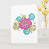 5 x 7 Wenskaart...Doodle bloesems Kaart (Gele Bloem)
