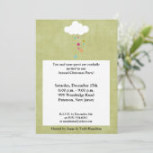 5 x 7 Winter Cloud / Snowflakes Kerstuitnodiging Kaart (Staand voorkant)