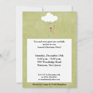 5 x 7 Winter Cloud / Snowflakes Kerstuitnodiging Kaart