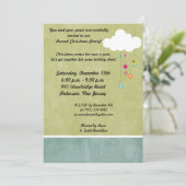 5 x 7 Winter Cloud / Snowflakes Kerstuitnodiging Kaart (Staand voorkant)