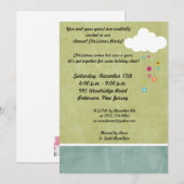5 x 7 Winter Cloud / Snowflakes Kerstuitnodiging Kaart (Voorkant / Achterkant)
