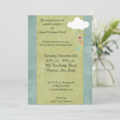 5 x 7 Winter Cloud / Snowflakes Kerstuitnodiging Kaart (Staand voorkant)