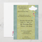 5 x 7 Winter Cloud / Snowflakes Kerstuitnodiging Kaart (Voorkant / Achterkant)