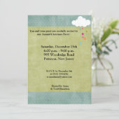 5 x 7 Winter Cloud / Snowflakes Kerstuitnodiging Kaart (Staand voorkant)