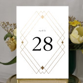 5 x 7 Wit & Goud Klassieke Bruiloft Tafel Nummers