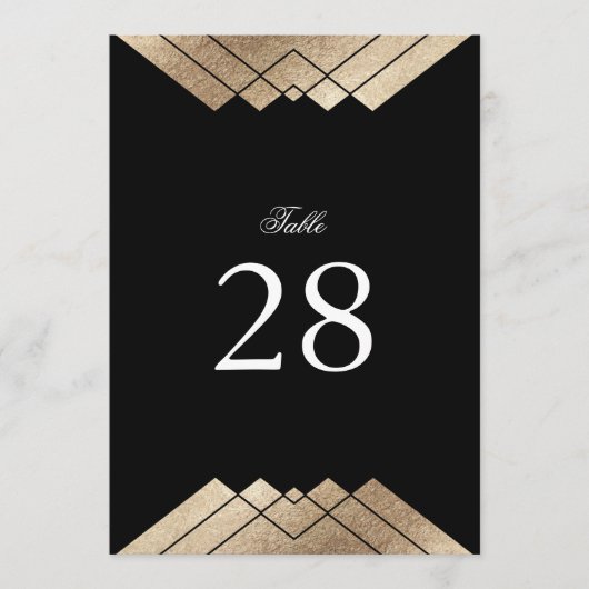 5 x 7 Wit Zwart Goud Trouwtafel Nummers (Voorkant)