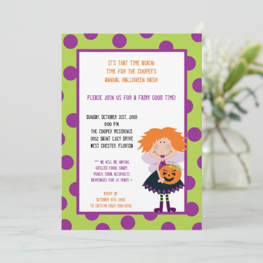 5 x 7 Witch Halloween Bash Kaart (Staand voorkant)