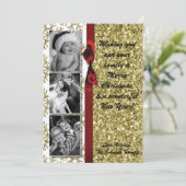5 x 7 XMAS-kerstkerstkaart met Snowflake Glitt FOT Feestdagenkaart (Staand voorkant)