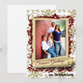 5 x 7 XMAS-kerstkerstkaart met Snowflake Glitt FOT Feestdagenkaart (Voorkant / Achterkant)