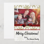 5 x 7 XMAS-kerstkerstkaart met Snowflake Glitt FOT Feestdagenkaart (Voorkant / Achterkant)