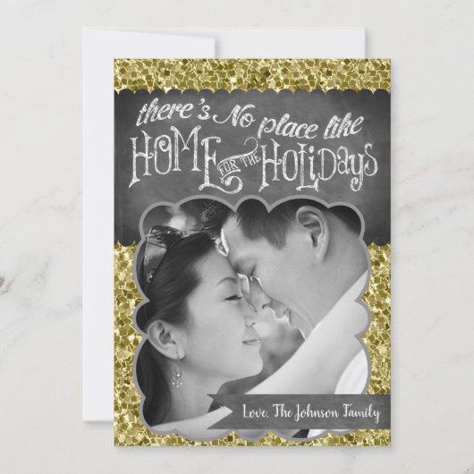 5 x 7 XMAS-kerstkerstkaart met Snowflake Glitt FOT Feestdagenkaart (Voorkant)