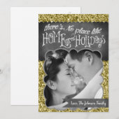 5 x 7 XMAS-kerstkerstkaart met Snowflake Glitt FOT Feestdagenkaart (Voorkant / Achterkant)