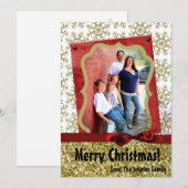 5 x 7 XMAS-kerstkerstkaart met Snowflake Glitt FOT Feestdagenkaart (Voorkant / Achterkant)