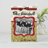 5 x 7 XMAS-kerstkerstkaart met Snowflake Glitt FOT Feestdagenkaart (Staand voorkant)