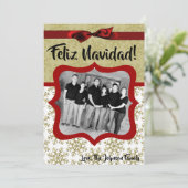 5 x 7 XMAS-kerstkerstkaart met Snowflake Glitt FOT Feestdagenkaart (Staand voorkant)