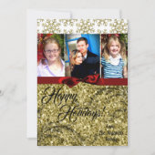 5 x 7 XMAS-kerstkerstkaart met Snowflake Glitt FOT Feestdagenkaart (Voorkant)