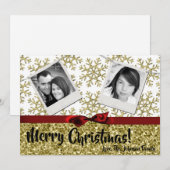 5 x 7 XMAS-kerstkerstkaart met Snowflake Glitt FOT Feestdagenkaart (Voorkant / Achterkant)